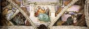 Frescoes above the entrance wall, Michelangelo Buonarroti